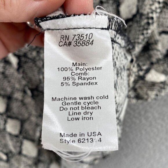 Ivy Jane Top Womens Medium Large Gray Snakeskin Print Dolman 3/4 Sleeve Blouse - Picture 6 of 9